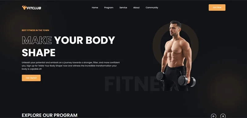 Personal trainer website design showcase