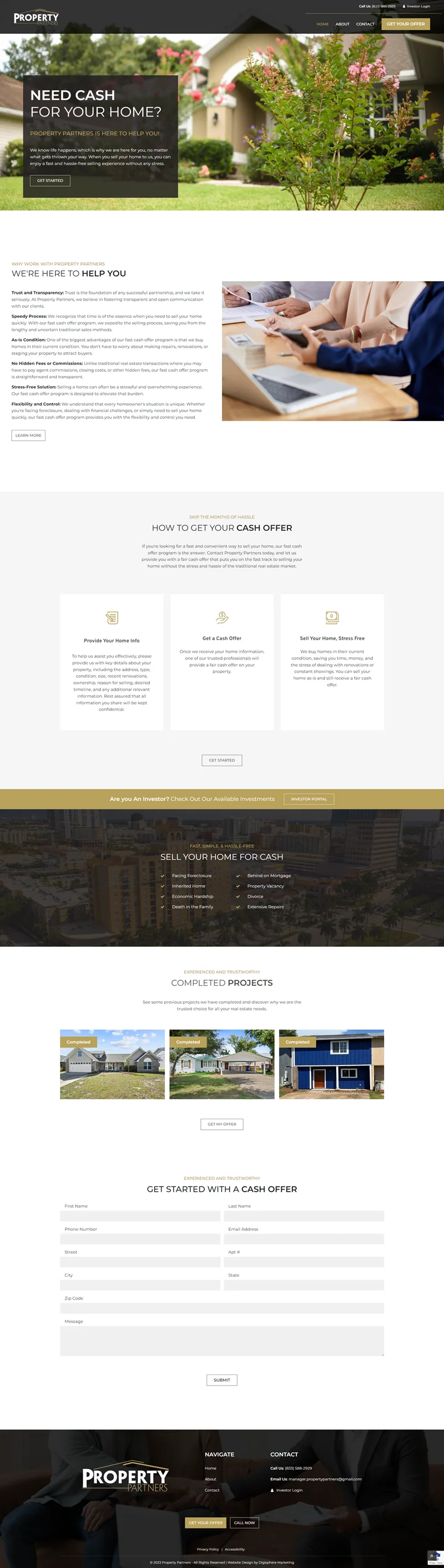 Full page screenshot of Property Partners real estate website